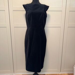 J. Crew 365 Tall cap-sleeve sheath midi dress in stretch velvet